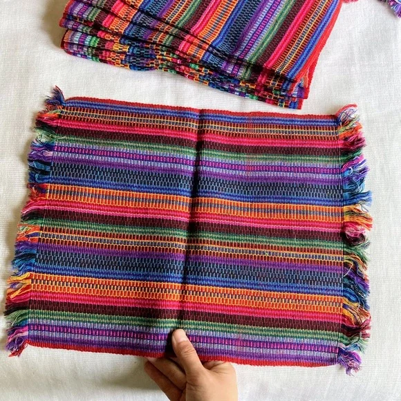 Handmade Guatemalan Handwoven Napkins Bread Cloth Tortilla Warmer Coaster 12L+4S - Picture 5 of 6